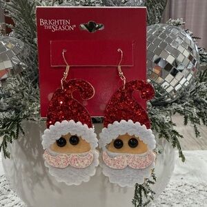 Brighten the Season Santa Earrings
